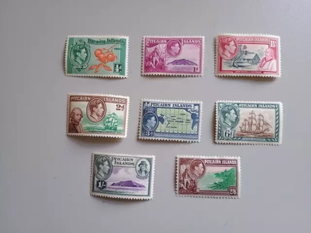 Pitcairn Islands KG VI 1940-51 part set, between SG1 - 8, LM Mint