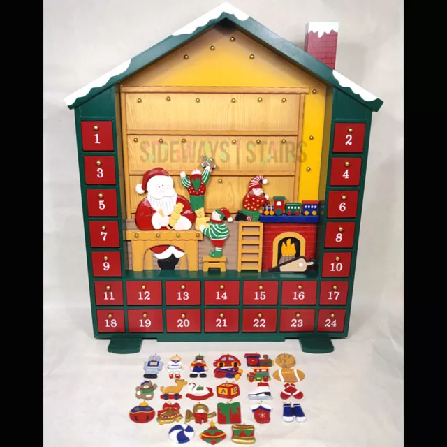 SANTA'S WOOD ADVENT CALENDAR 24" Christmas mini charm