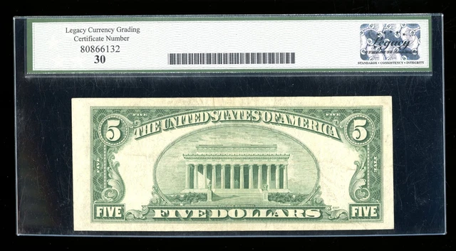DBR 1953-B $5 Silver Fr. 1657 FA Block Legacy 30 Serial F85113186A 2