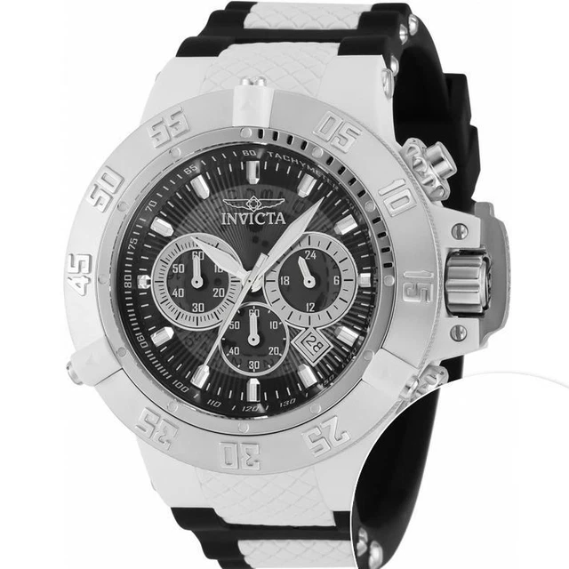 Invicta Men Subaqua Nome III 38995 White/Black Band Chronograph Black Dial Watch