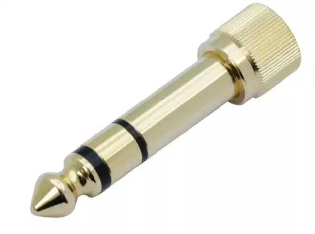 6.35mm 3pole Male with Inside Screw to 3.5mm Jack Stereo Female Converter 2