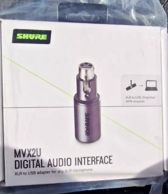 Shure MVX2U MOTIV XLR auf USB Adapter, digitales Audio-Interface, 1 m USB-C auf USB