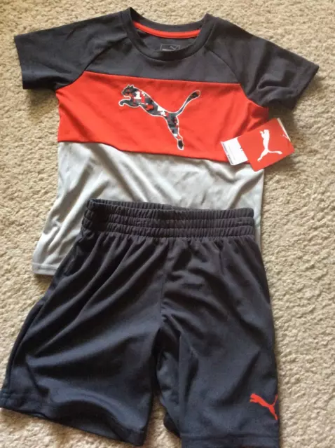 New Puma Little Boys Shirt and Shorts Set Choose Size MSRP $42