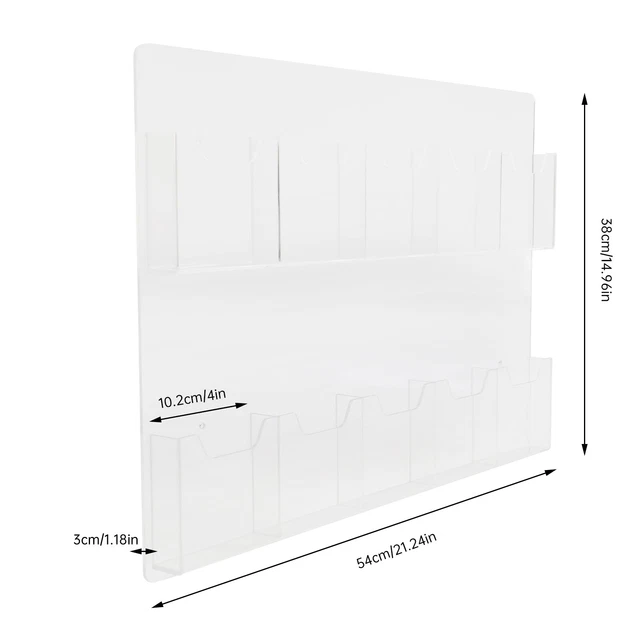 10 Slot Holder Rack Wall-Mount Clear Pocket Acrylic Brochure Pamphlet Holder NEW