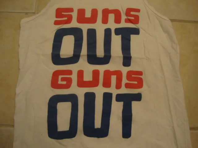 Suns out guns out tank top sleeveless t shirt size S