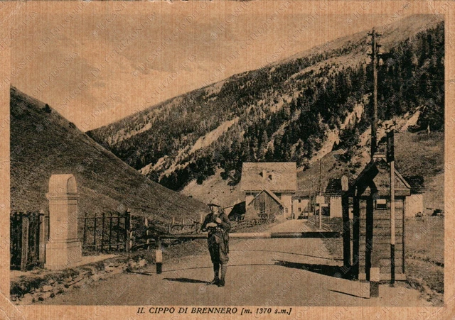 1934 BRENNERO Cippo frontiera confine panorama soldato Alpino Bolzano Cartolina
