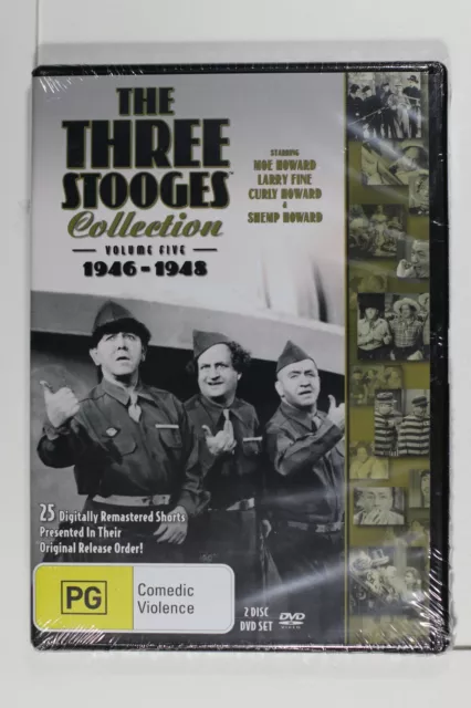 The Three Stooges Collection Vol. 5 : 1946-48 - 2 DVD Set Region 4 New Sealed