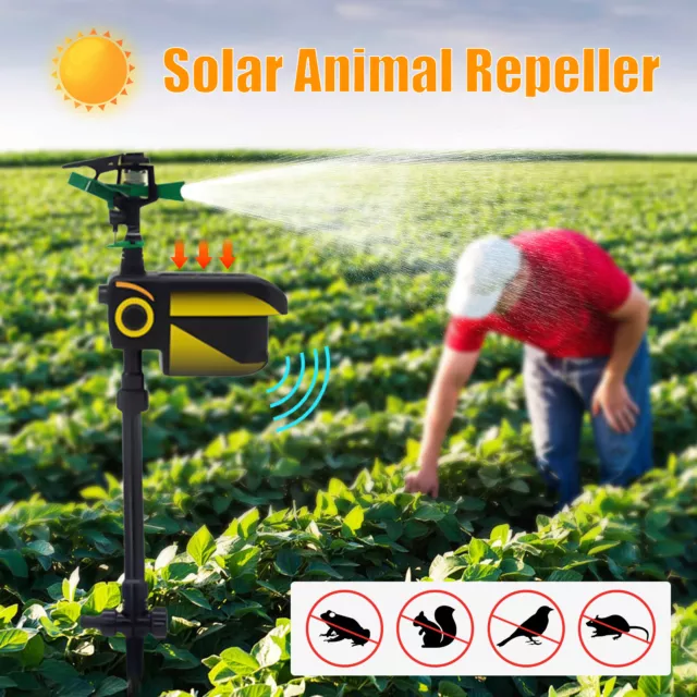 Garden Solar Powered Jet Blaster Animal Pest Repeller Motion Activated 2023 USA