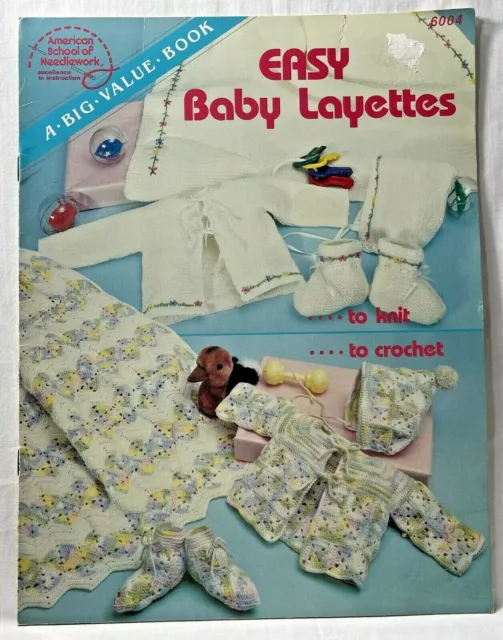 ASN Easy Baby Layettes 6004 1984 libro de patrones de punto y crochet 2 juegos vintage 9796