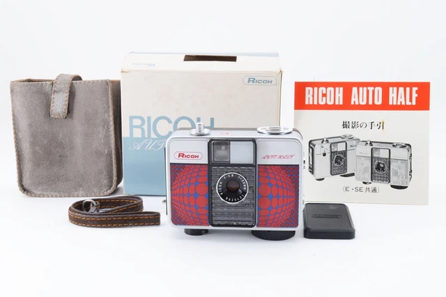 RARE CASE !! 《 MINT in BOX "Sun Red" 》 Ricoh Auto Half Frame E film Camera Japan