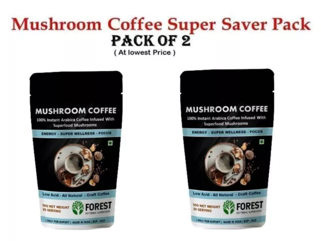 ORGANIC MUSHROOM COFFEE Brand New 30 Servings 50g Each Pack