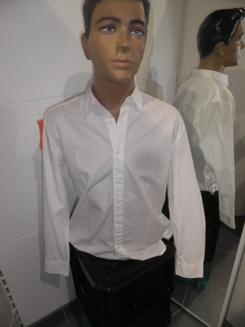 Chemise Homme Sergio Vitti Taille 41/42 Rouge Rayures - 65% Polyester 35% Coton