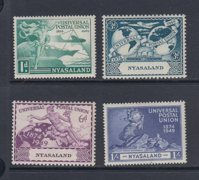 Nyasaland: 1949 UPU Anniversary Set of 4 Stamps SG163-166 MLH EL231