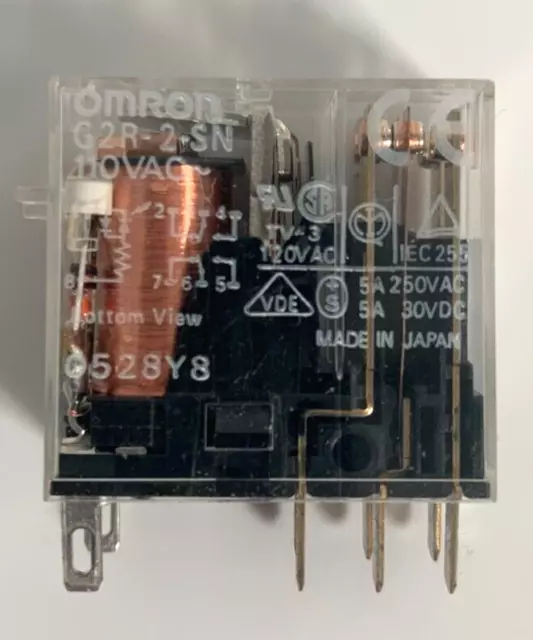 Omron, Plug In Power Relay, 110v AC coil, G2R-2-SN