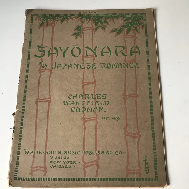 Sayonara A Japanese Romance sheet music BooK  Art  Nouveau Floral  Design 1920’s