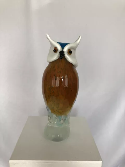 NEU GLASFIGUR EULE 26cm MURANO TIERFIGUR UHU GLAS VOGEL GLASS OWL EULENFIGUR