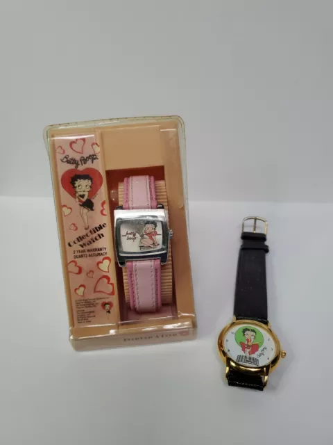 Betty Boop Valdawn Pink Watch 2005 King Features Syndicate & 1989 Black Tali