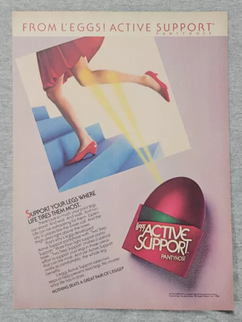 1984 Magazine Advertisement Page L'eggs Active Support Pantyhose Print Ad
