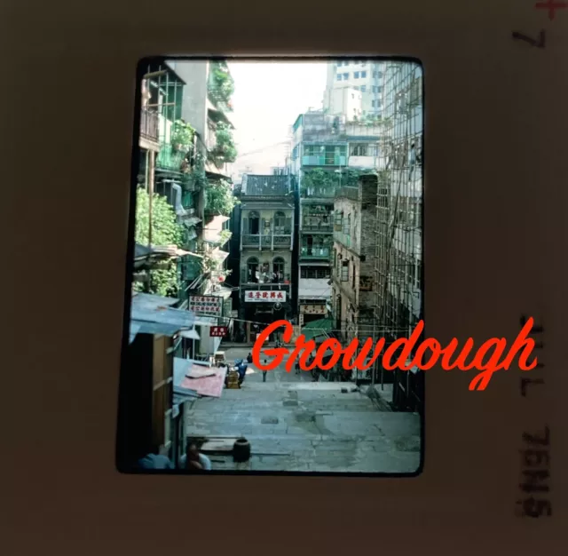 Original Slide Hong Kong Street Scene Apartments Alley 1975 Kodachrome