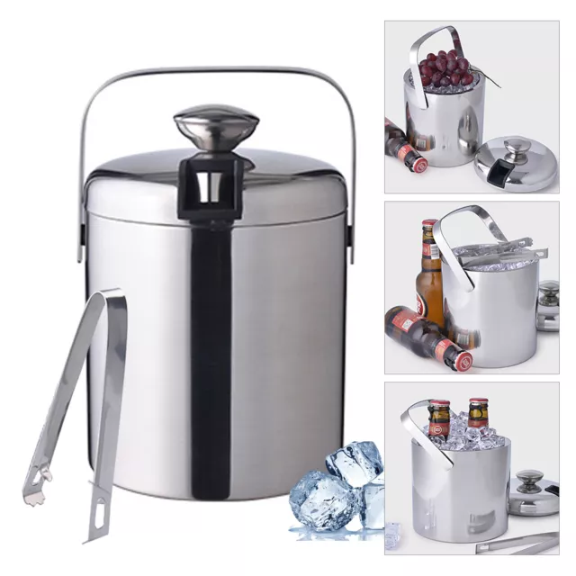 Secchio per ghiaccio acciaio inox ghiaccio bel con coperchio e pinza per ghiaccio Icek hler ghiaccio rfelbeh lter