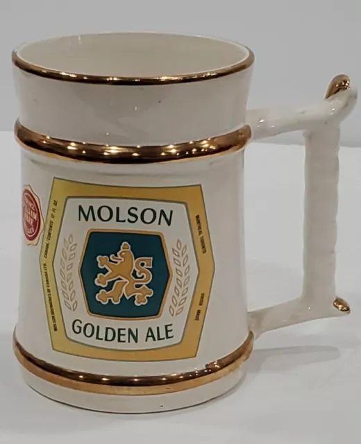 Prince William Ware Beer MOLSON GOLDEN ALE Large Coffee Mug 22 Carat Gold UK.