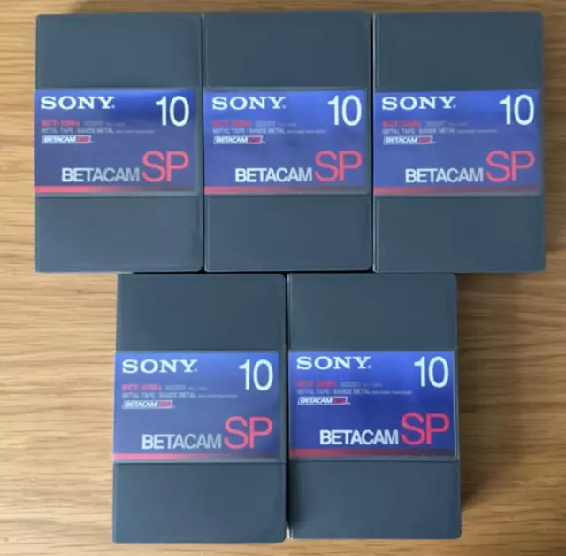 Sony - 5 x Betacam SP - 10 Minuten Videoband Kassetten BCT 10MA - 5 Bandpaket