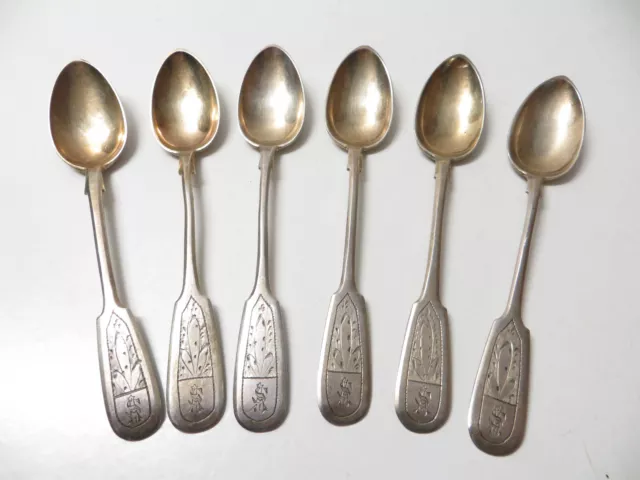 6 Russische Kaffeelöffel Silber 84 Zolotnik