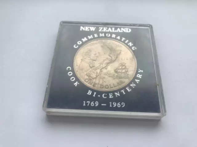 1969 New Zealand Captain Cuisiniers Cart Un 1 Dollar Pièce de Monnaie en Boite