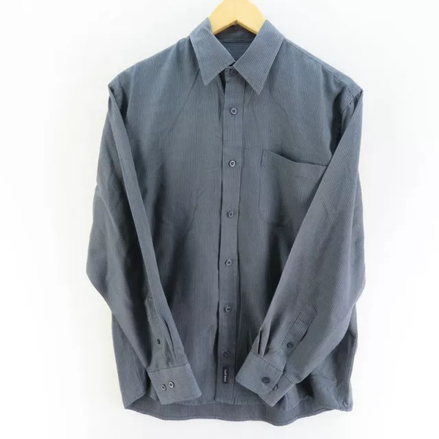 GAZMAN Shirt Mens Adult Size Small Blue Long Sleeve Button Up Casual