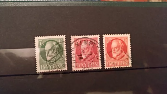 Bayern Mi. Nr.113-115 gestempelt, Briefmarken Altdeutschland