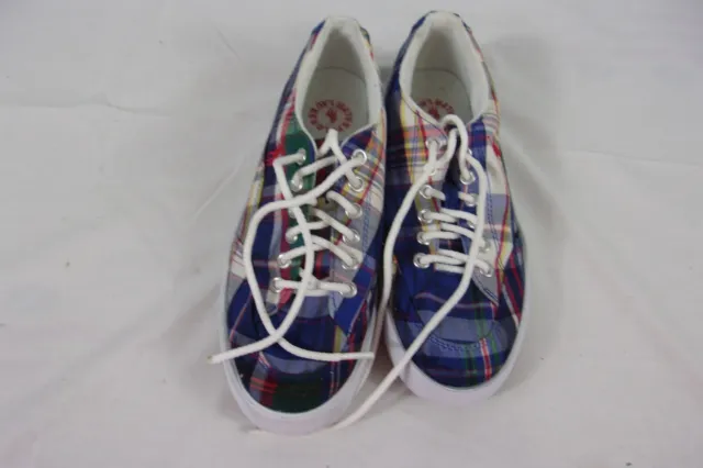 Polo Ralph Lauren Womens Low Top Plaid Tennis Shoes Size 7.5
