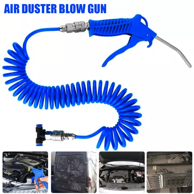 UK Air Duster Blow Gun+5M Line Hose Heavy Duty Lorry Cleaner for Auto Truck Car