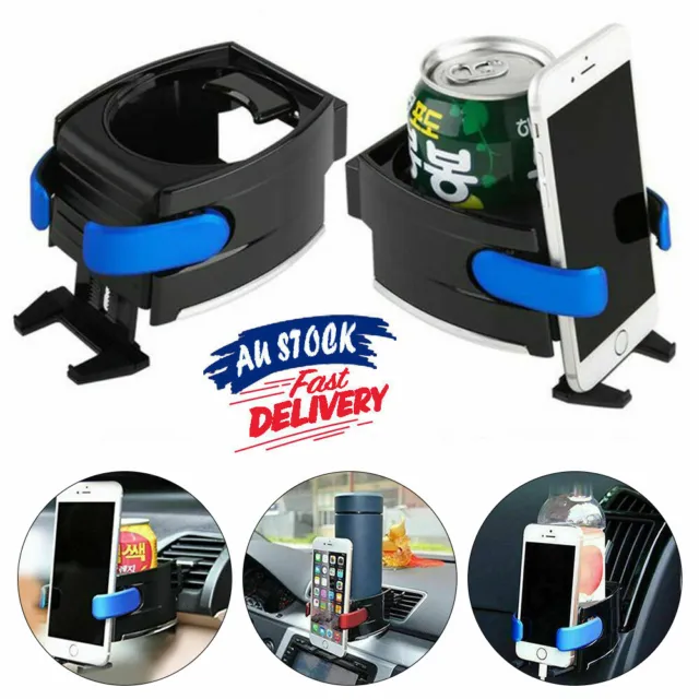 2 In 1 Smart Car Drink Holder Bottle Cup Water Air Vent Phone Mount Universal