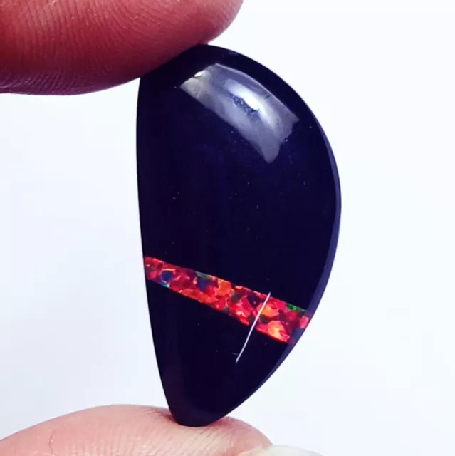 27x14x6 mm Natural Opal Black Onyx Doublet 17.70 Ct Loose Gemstone ~ Free Gift