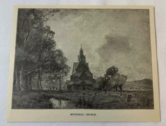 1889 magazine engraving ~ HITTERDAL CHURCH Norway