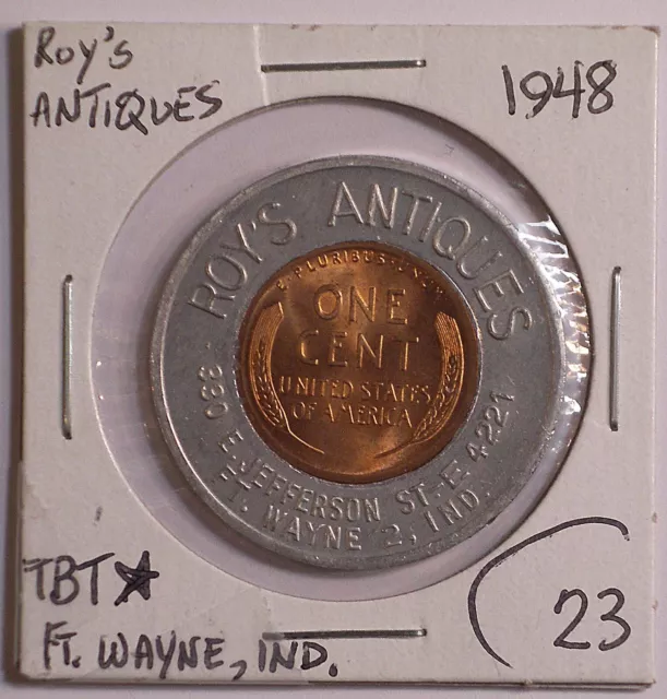 1948-P Gem Uncirculated Lincoln Cent ENCASED Roy's Antiques Ft. Wayne IN #12257