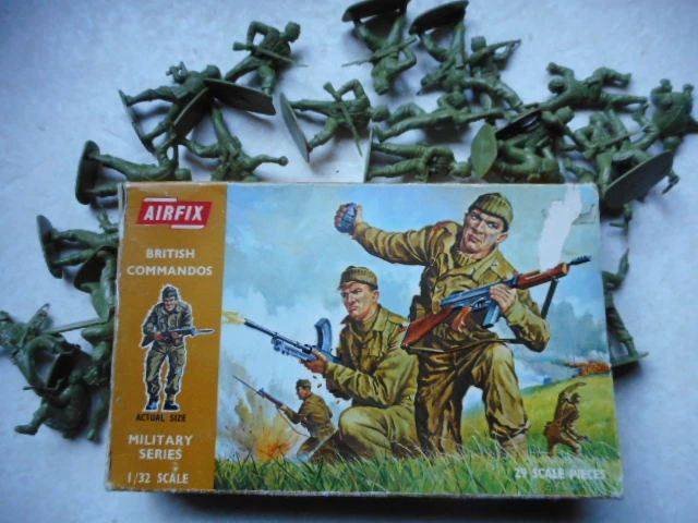 VINTAGE 1960'S AIRFIX SOLDIERS 132 SCALE WW2 BRITISH rm COMMANDOS ...