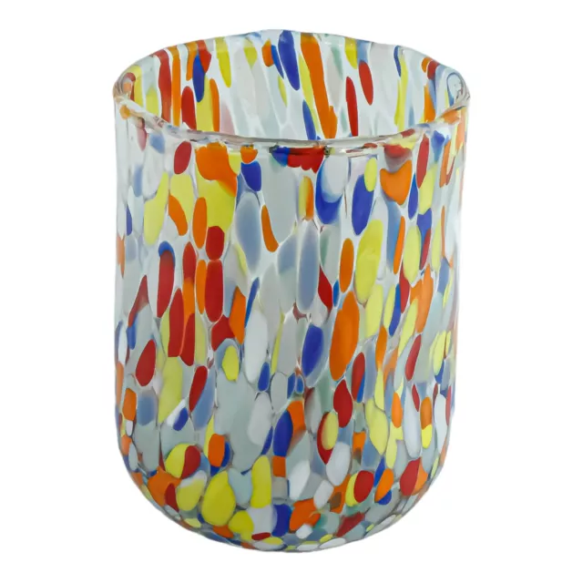 Murano Glas Trinkflasche Kunst Bauchige Handgefertigt Multi Millefiori Venedig