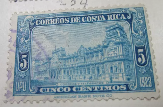 Costa Rica Stamp 5 Centimos 1923 Antique Rare StampBook3-237