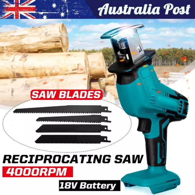 18V Battery Cordless Reciprocating Saw 4000rpm Sabre Saw For Wood Metal Chopping