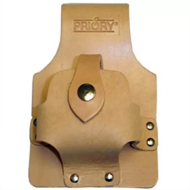 Priory  Scaffolders Tan Leather  Heavy Duty Tape Measure Holder Belt Frog