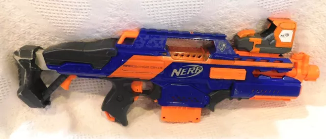 Nerf Rapid Strike CS-18 N Blaster Motorized w/laser Scope Mag & 4 Darts Works Nerf Rapid Strike CS-18 N Blaster Motorized w/laser Scope Mag & 4 Darts Works