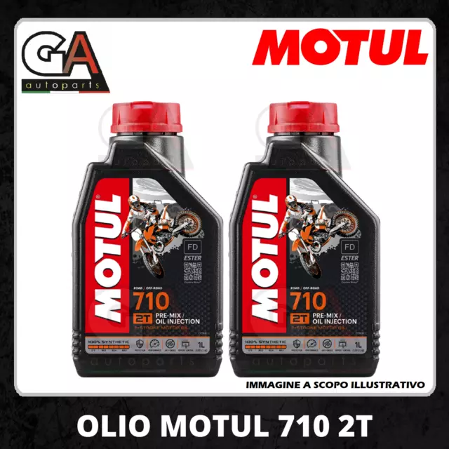 Olio motore Motul 710 2t 100% sintetico per miscela moto scooter 2 tempi 2 litri