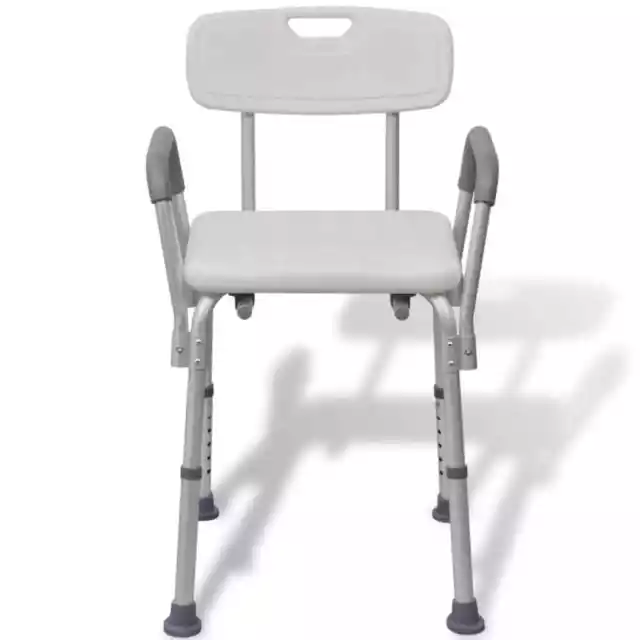 Silla de ducha aluminio blanco vidaXL 2