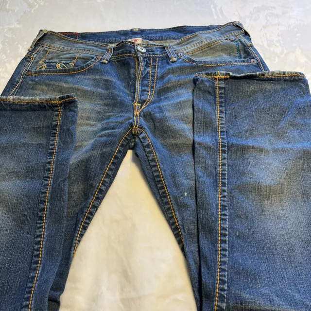 True Religion Jeans Mens 38 Nathan giant big T Denim Flap Pockets rodeo USA