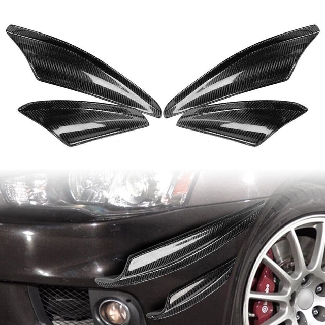 Carbon Fiber Front Bumper Splitter Spoiler Canard Fins Fit 08-10 Lancer EVO X 10