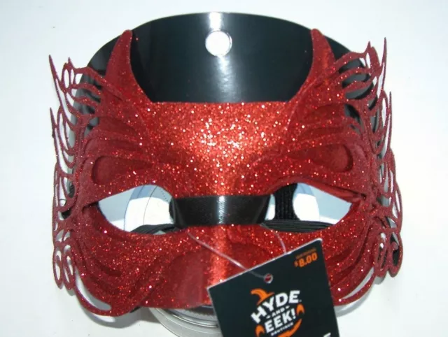 NEW NWT Red Glitter Lace Adult Masquerade Mask Halloween Sexy Devil