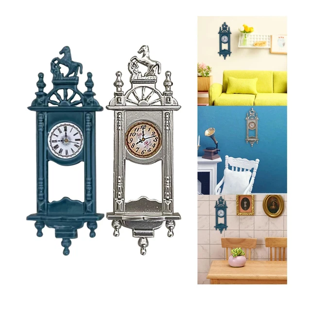1:12 Dollhouse Horloge Murale Dollhouse Décoration Accessoires Miniature Scène