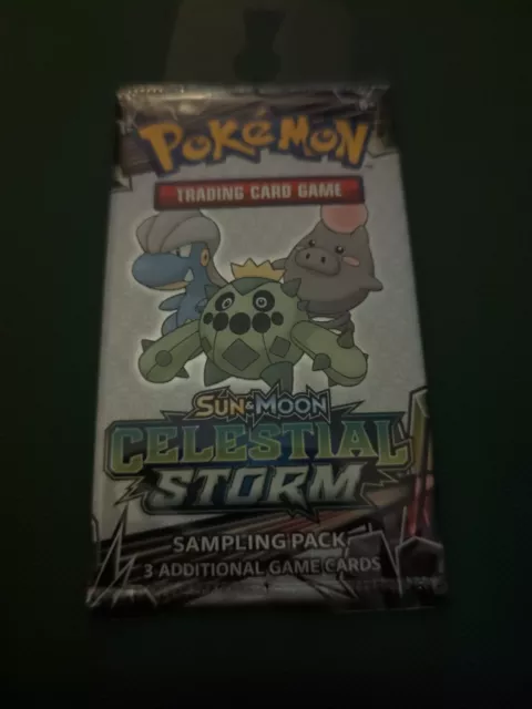 Pokemon TCG Sun & Moon Celestial Storm Sampling Pack Of 3 Cards Sealed