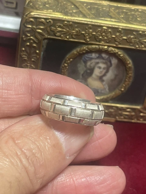 Ancienne Bague En Argent Massif 925 - Taille 50, Poids 17.73g, Splendide
